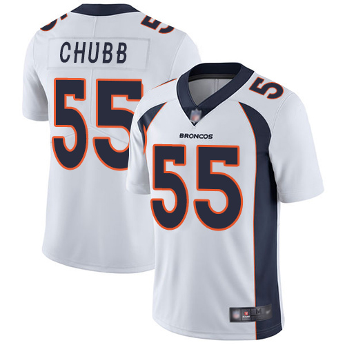 Men Denver Broncos #55 Bradley Chubb White Vapor Untouchable Limited Player Football NFL Jersey